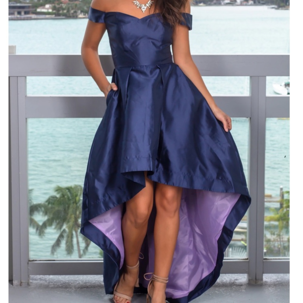 Saved by the dress high low dress off shoulder